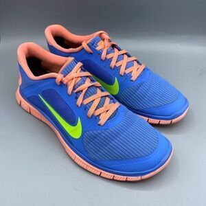 Nike V3 Women's Distance Blue Atomic Pink Running Shoe 580406-463 Size 9.5